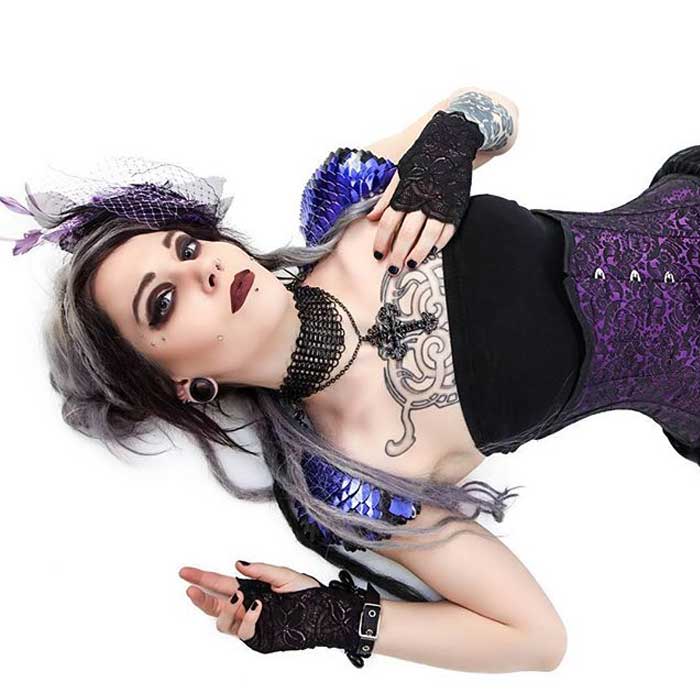 Burlesque Corset Purple Brocade