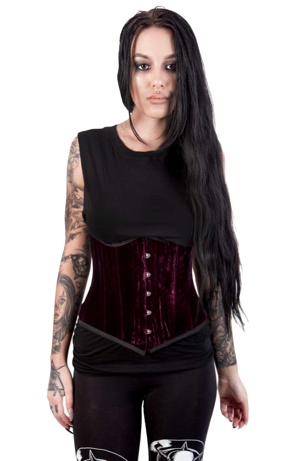 Candy Underbust Burgundy Velvet