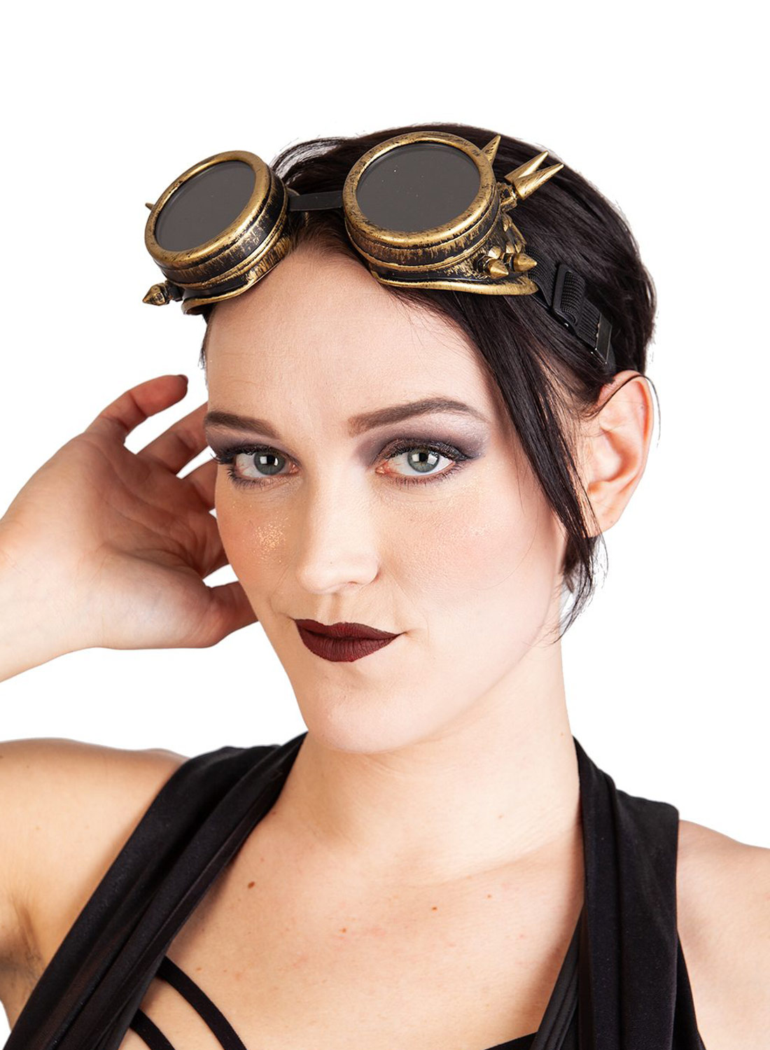 Sp Goggles Rivet Brass Black Lens