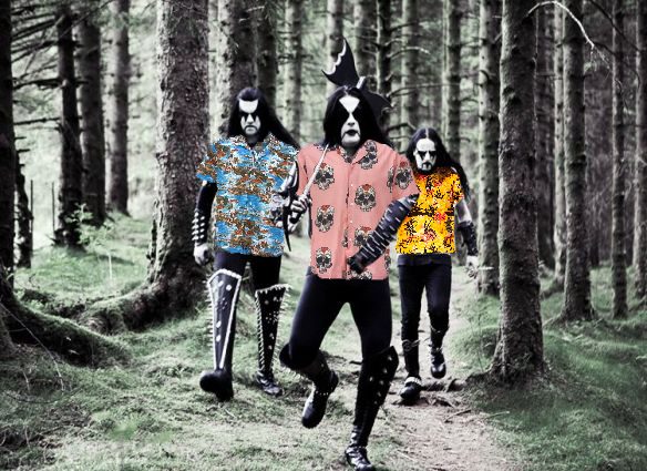 Black metal aloha shirt