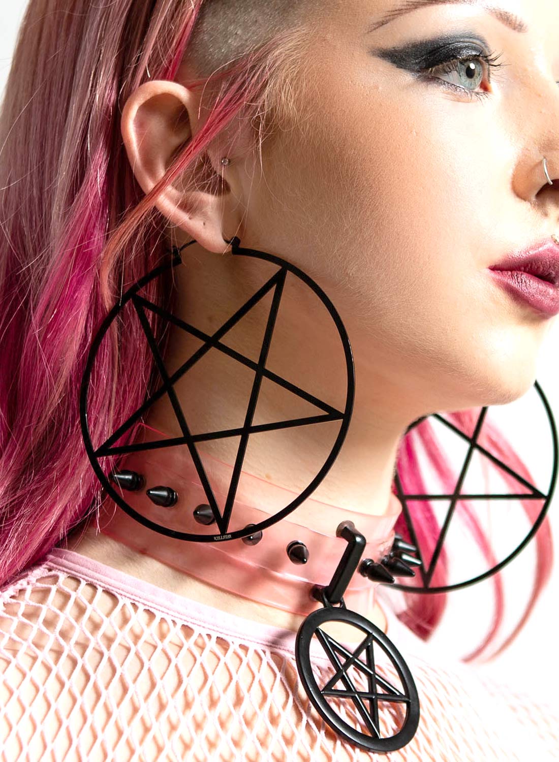 Killstar Black Pentagram Earrings