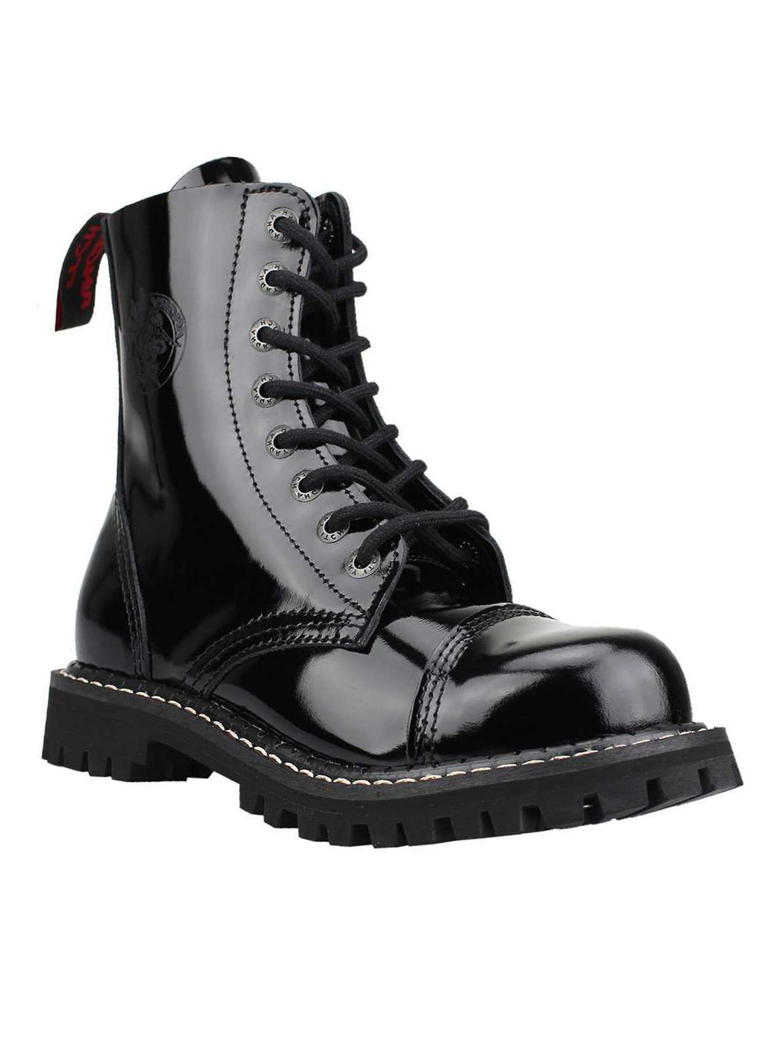 Angry Itch 8 Eye Steel Toe Boots Leather Patent