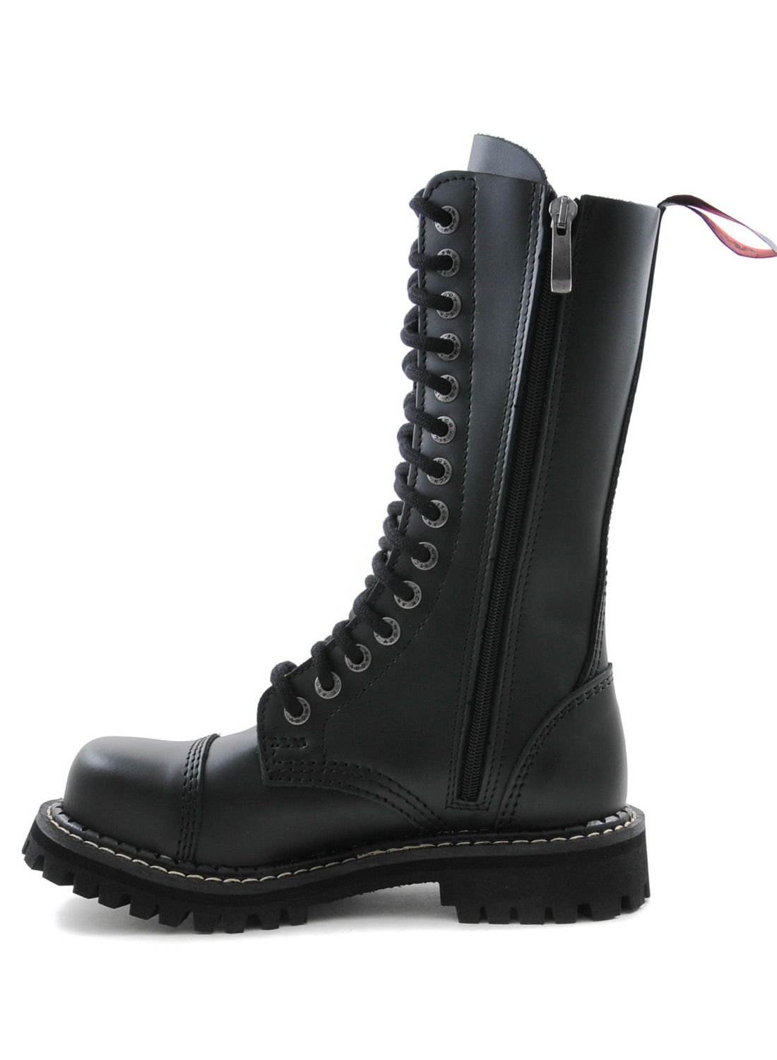14 Eye Steel Toe Boots Black Leather - Bild 2