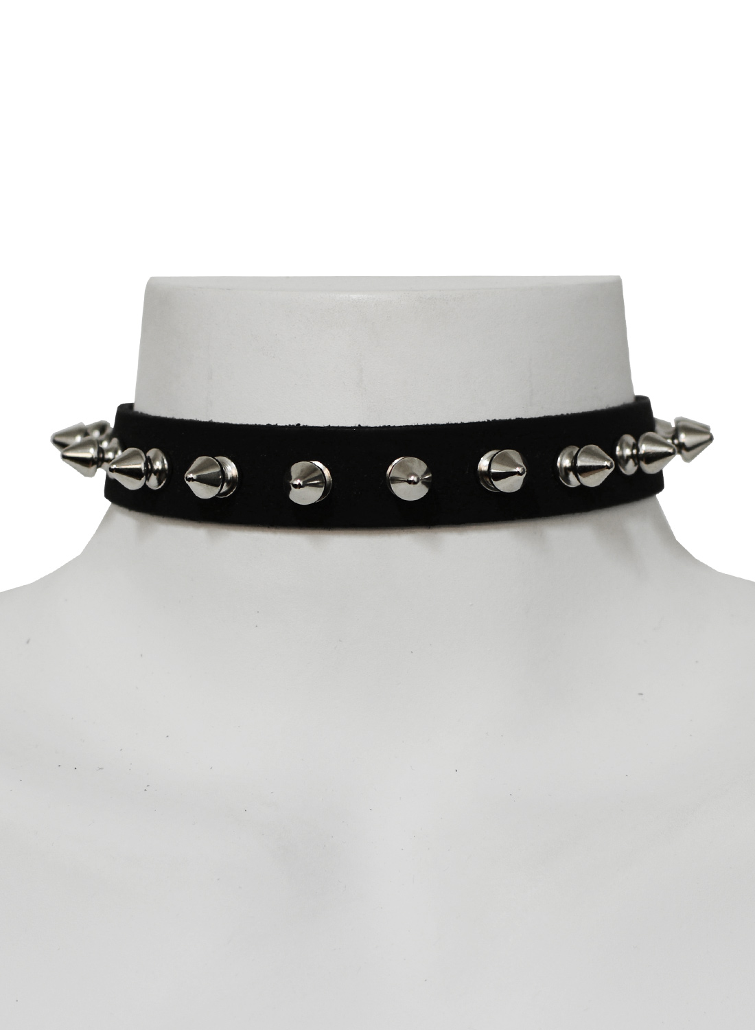 1 Row Spike Leather Choker