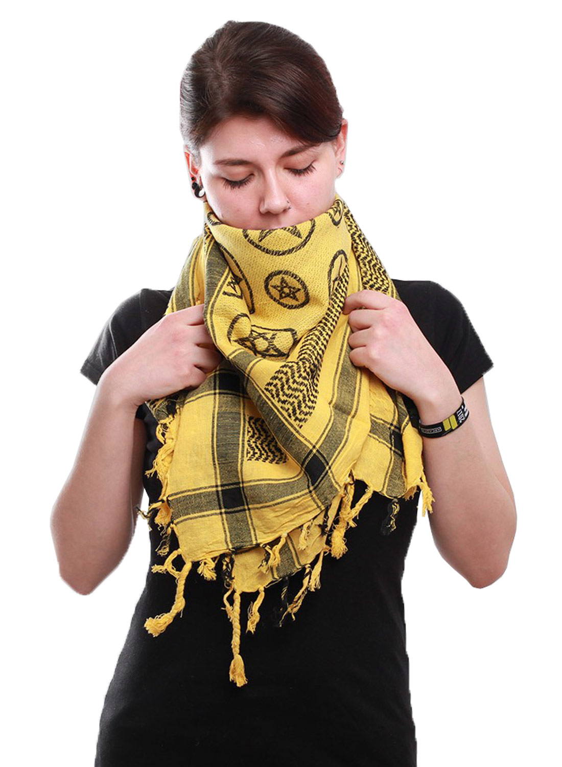 Keffiyeh Yellow Pentagrams