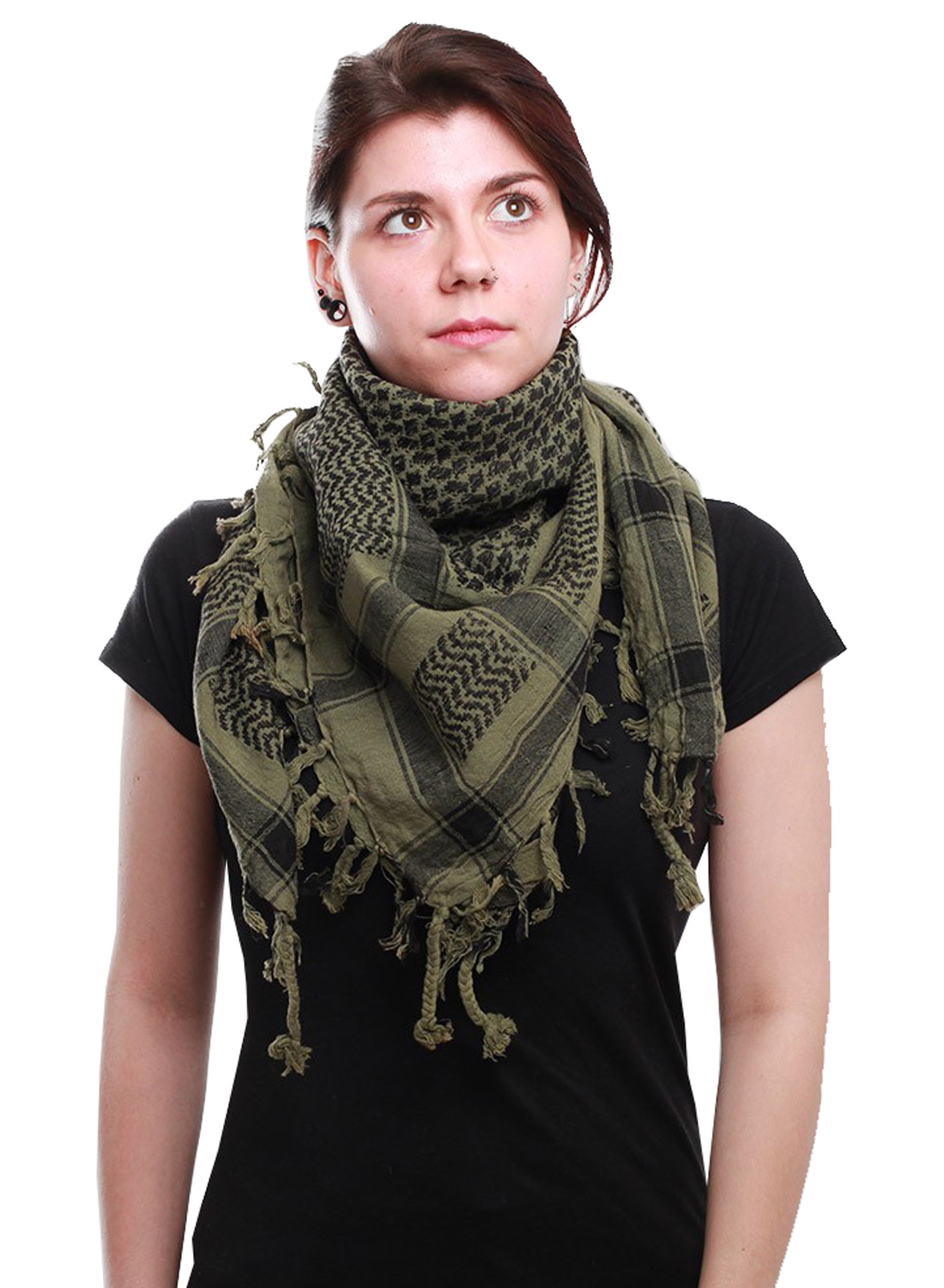 Keffiyeh Olive and Black