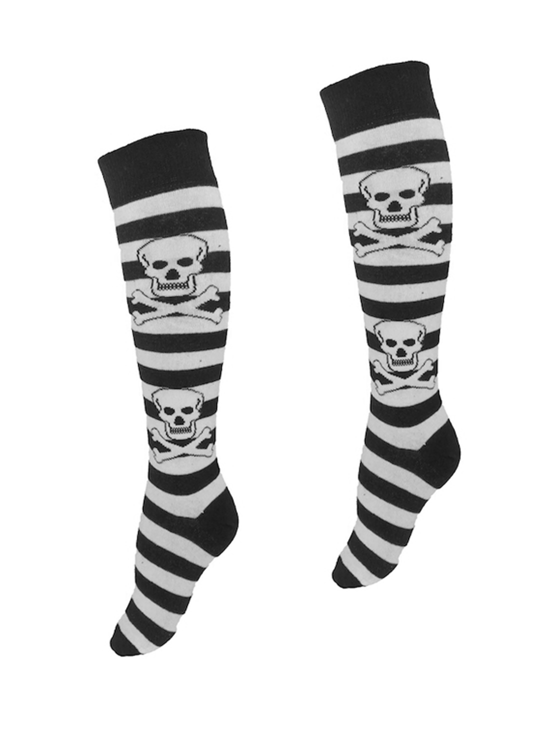 KH Socks Skulls Black White