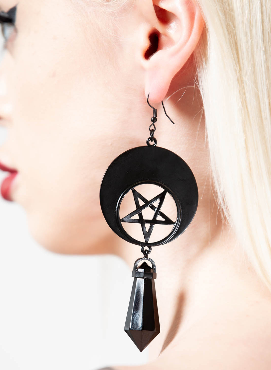 Killstar Crescent Charm Earrings