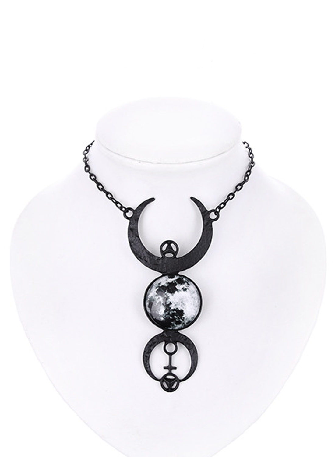 Black Full Moon Necklace