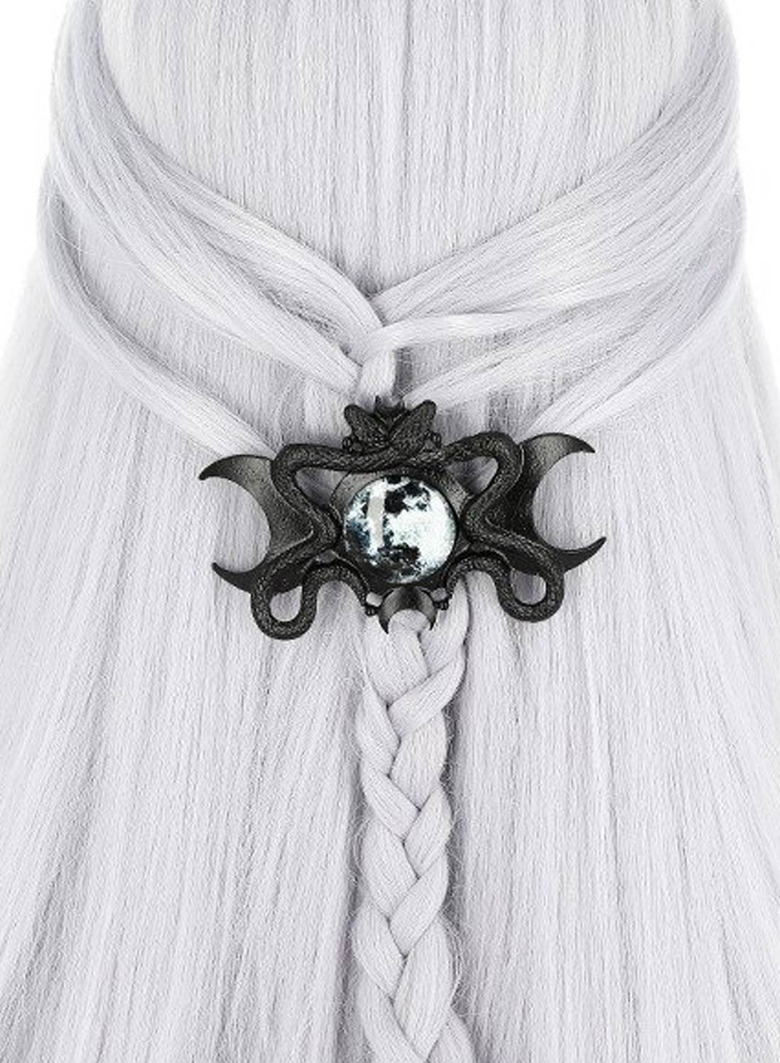 Snakes Black Moon Hairclip