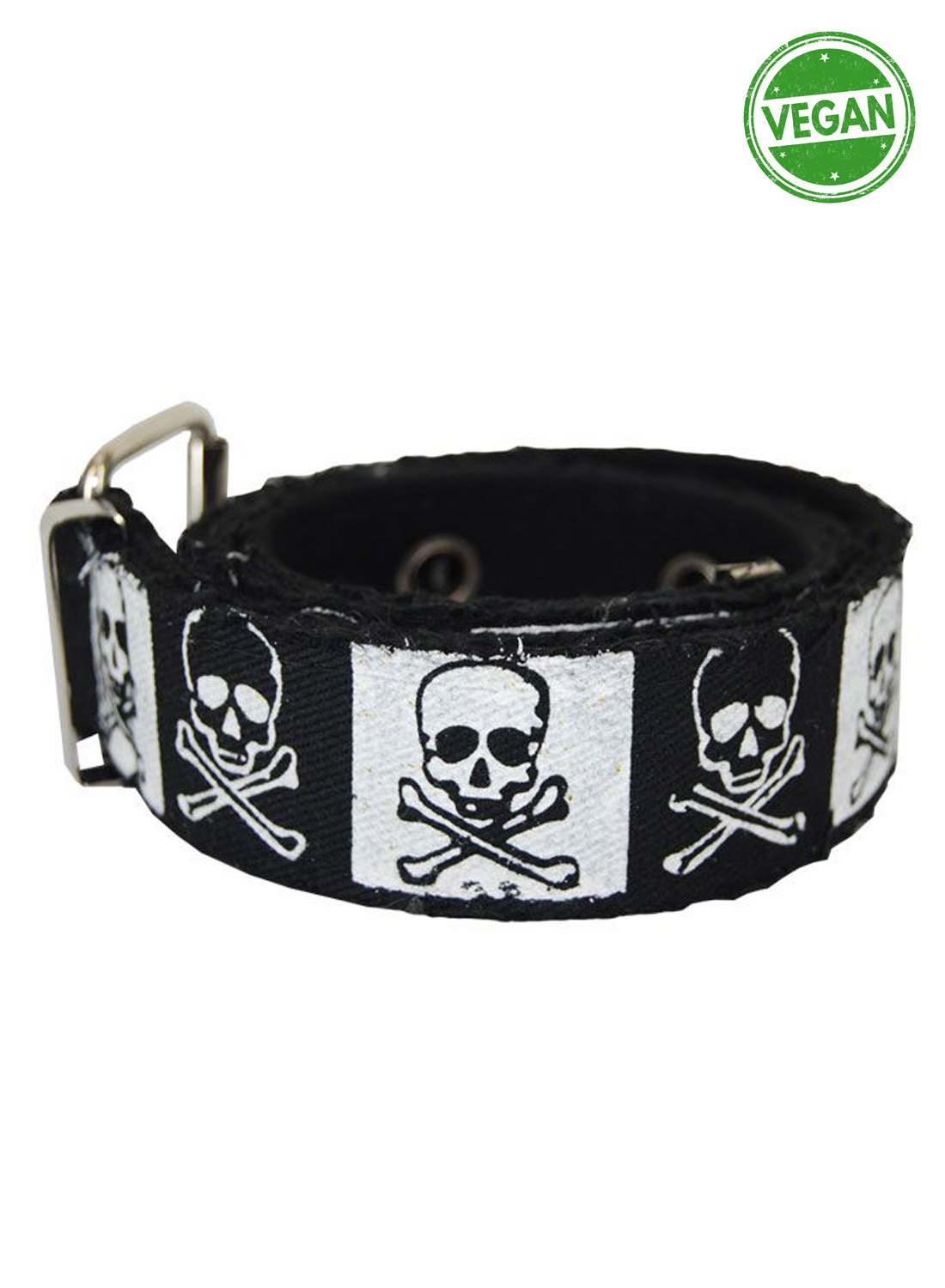 Black White Skull Canvas Belt