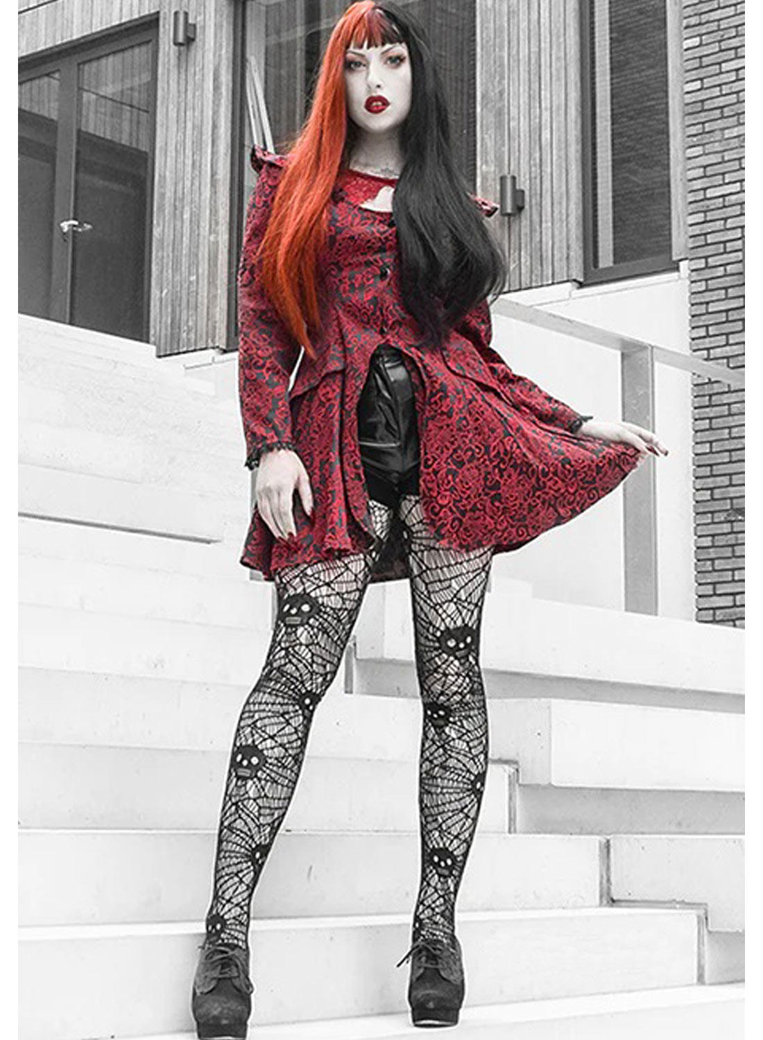 Skull And Cobweb Net Tights