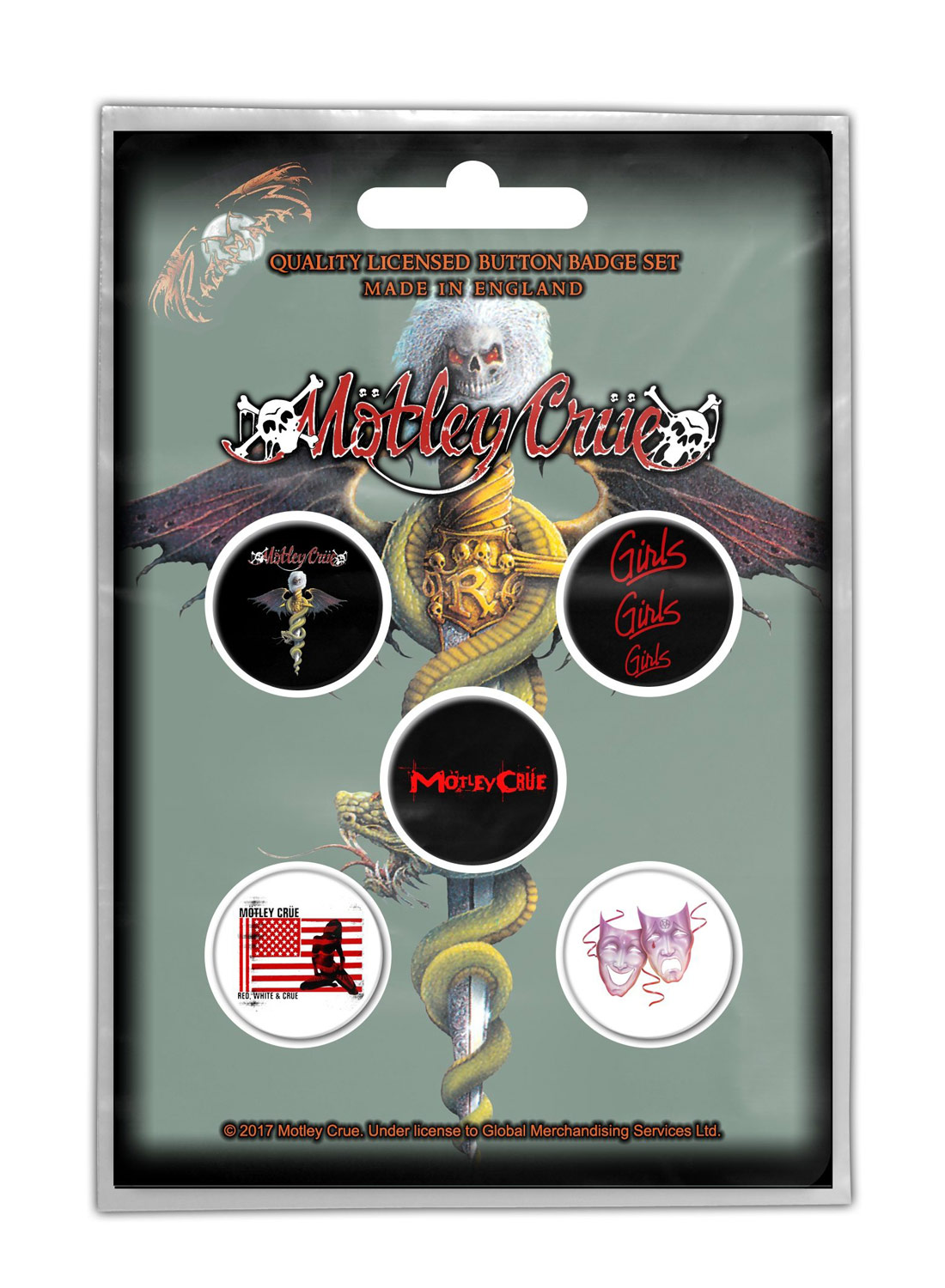 Mötley Crue Dr Feelgood Badge Pack