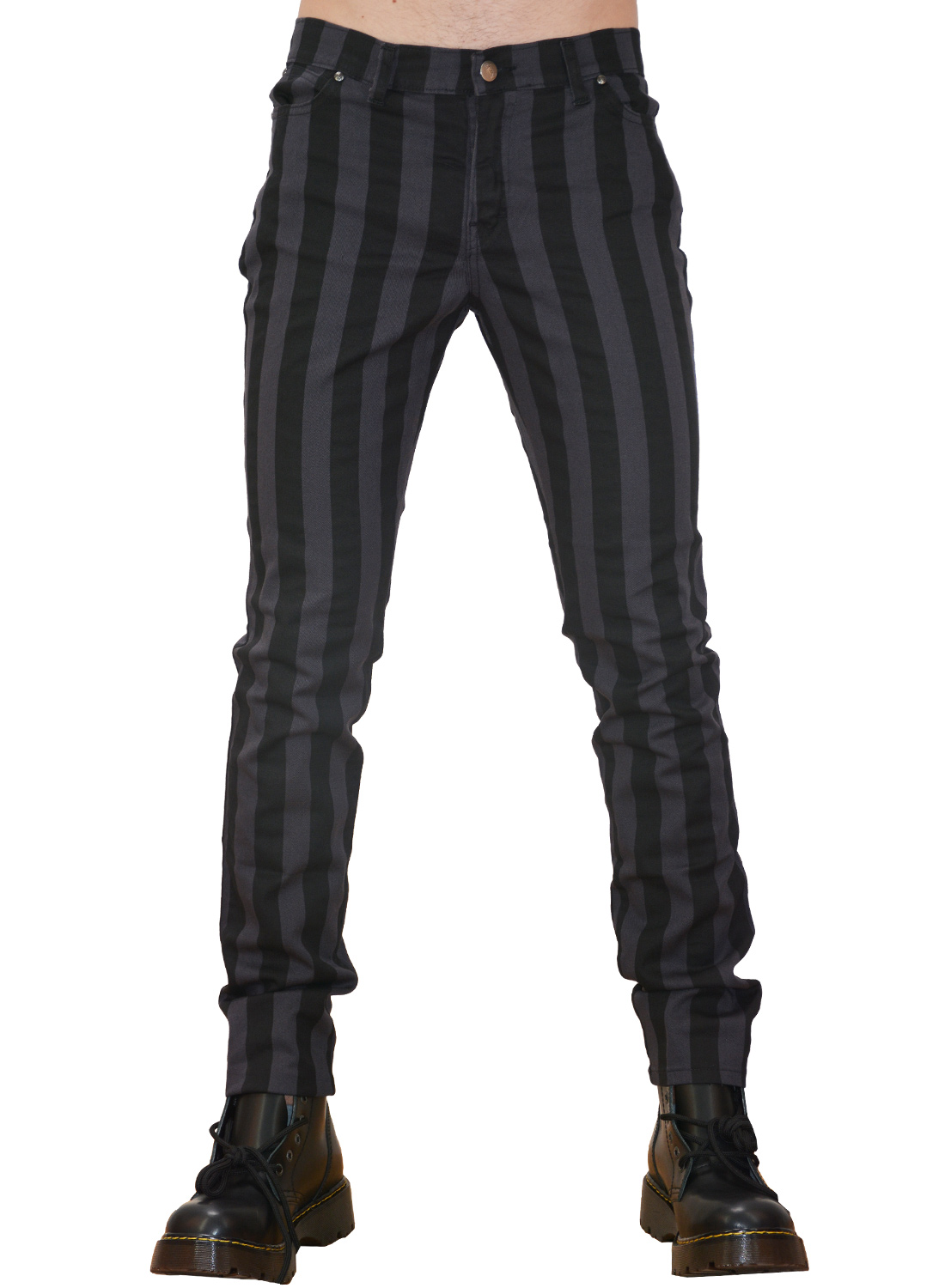 Gray Black Striped Pants