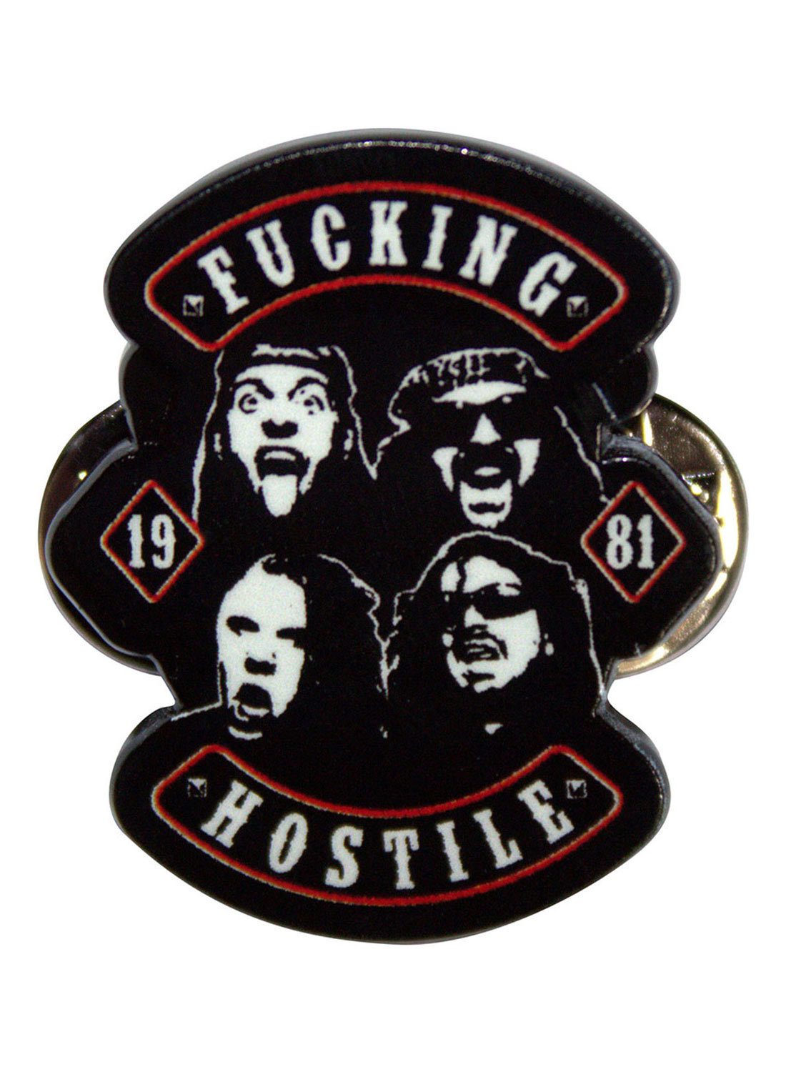 Panther Fucking Hostile Metal Pin Badge